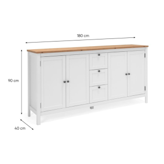 Enfilade Bergen 51 blanc/chêne artisan