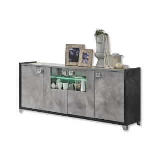 Dressoir Hilton gris anthracite/gris clair