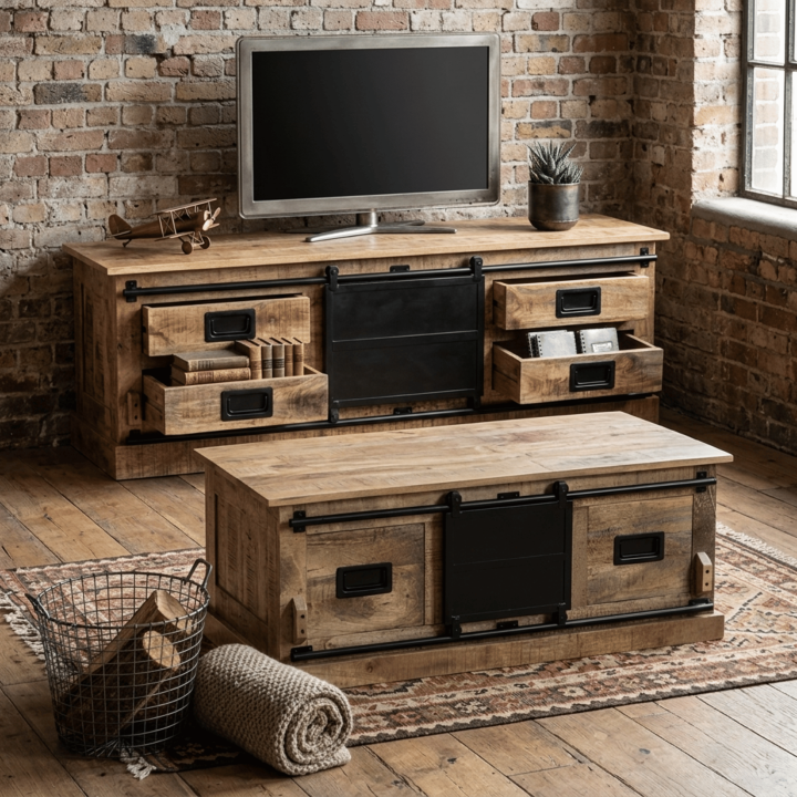 Table de salon Barn bois massif mangue