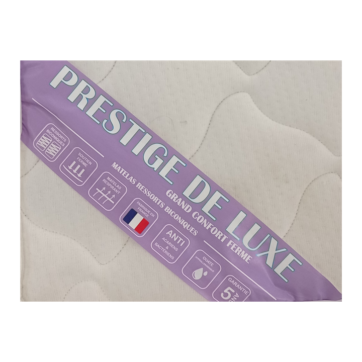 Matelas 90x190 Prestige de luxe ressorts biconiques