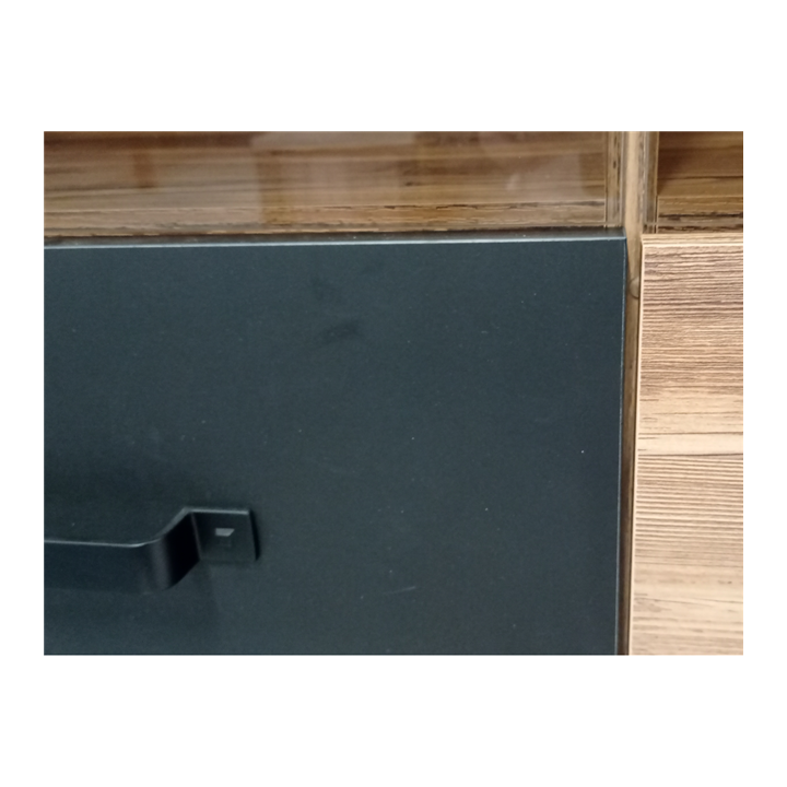 Vitrine Oline 2P3T noir/bois