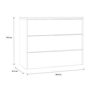 Commode 3T Jabim bois/noir