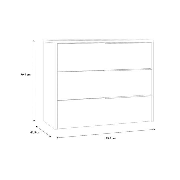 Commode 3T Jabim bois/noir