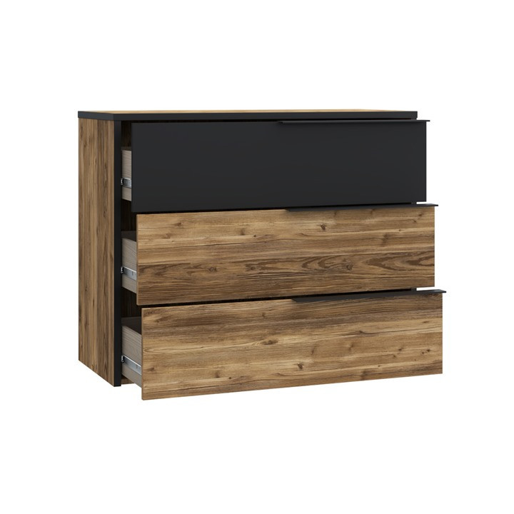 Commode 3T Jabim bois/noir