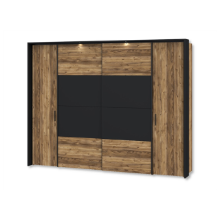 Armoire avec passe-partout Jabim noir/chêne