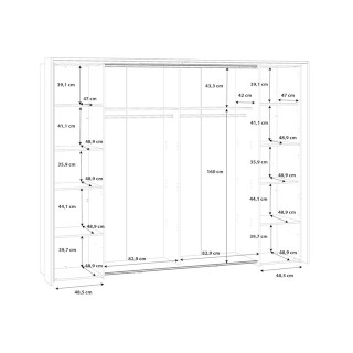 Armoire avec passe-partout Jabim noir/chêne