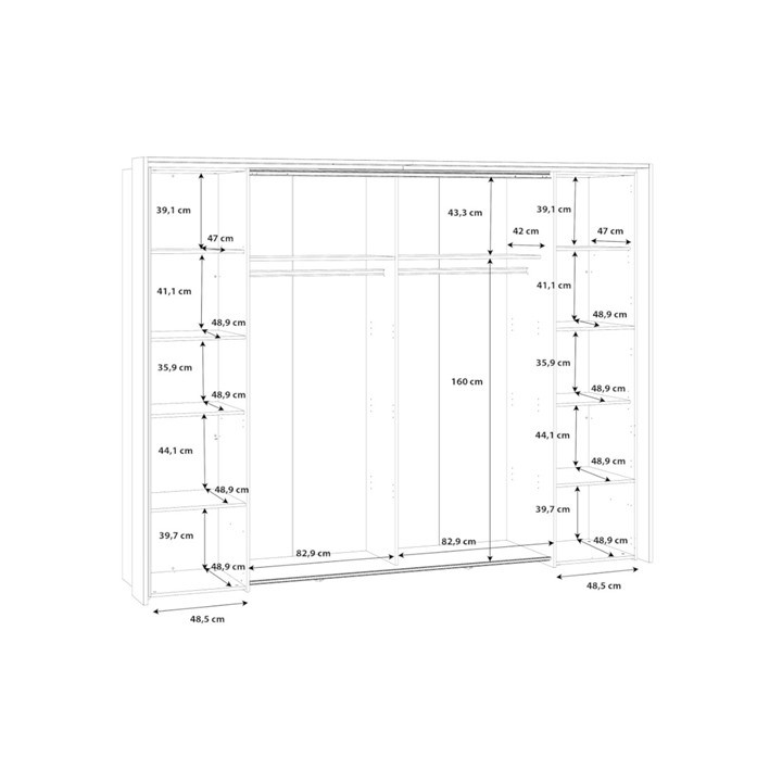 Armoire avec passe-partout Jabim noir/chêne