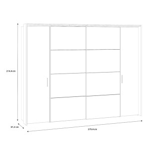 Armoire avec passe-partout Jabim noir/chêne
