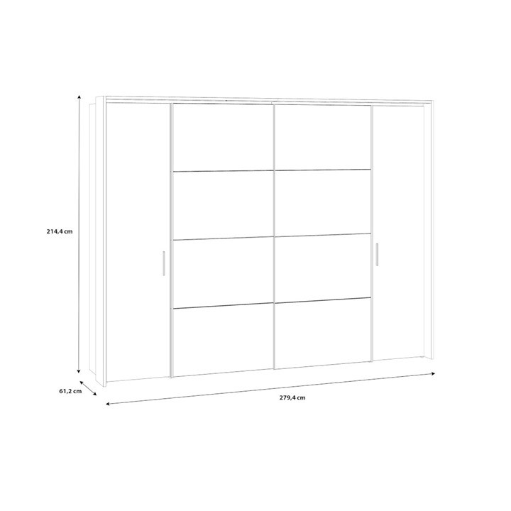 Armoire avec passe-partout Jabim noir/chêne