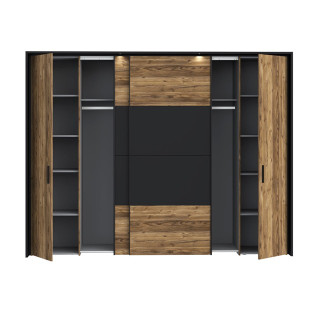 Armoire avec passe-partout Jabim noir/chêne