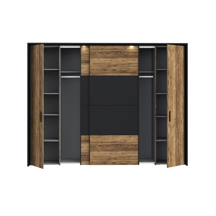 Armoire avec passe-partout Jabim noir/chêne
