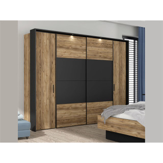 Armoire avec passe-partout Jabim noir/chêne