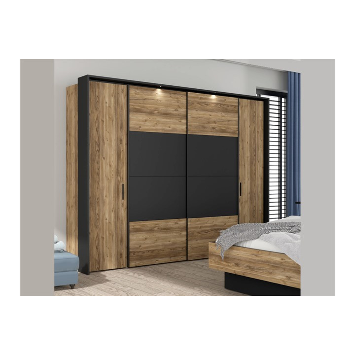 Armoire avec passe-partout Jabim noir/chêne