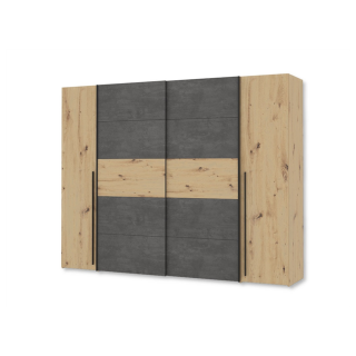 Armoire 2 portes Narago chêne artisan/béton