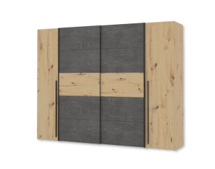 Armoire 2 portes Narago chêne artisan/béton