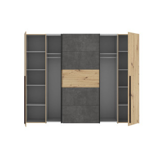 Armoire 2 portes Narago chêne artisan/béton