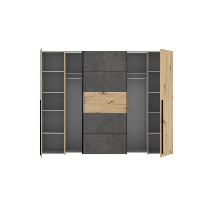 Armoire 2 portes Narago chêne artisan/béton