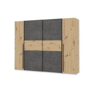 Armoire 2 portes Narago chêne artisan/béton