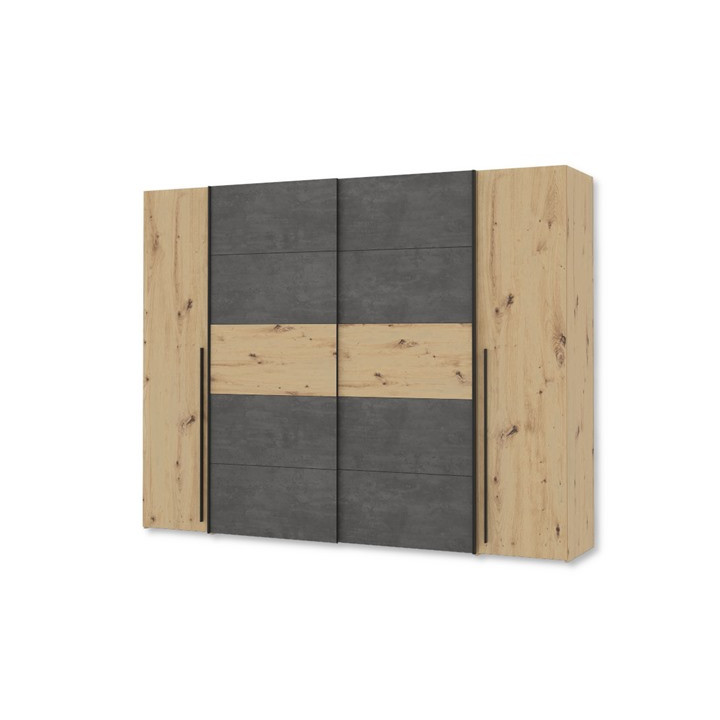 Armoire 2 portes Narago chêne artisan/béton