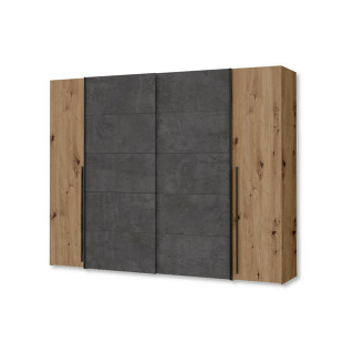 Armoire 2 portes Narago chêne artisan/béton