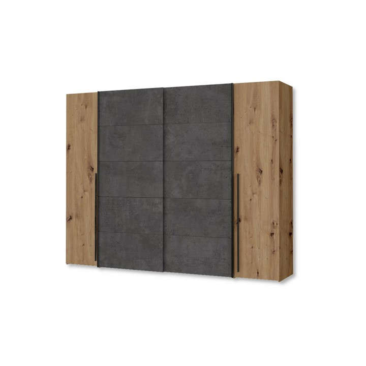 Armoire 2 portes Narago chêne artisan/béton