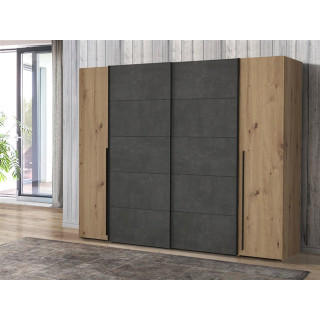 Armoire 2 portes Narago chêne artisan/béton