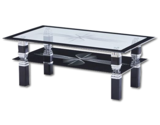 Table de salon C36S noir/verre trempé
