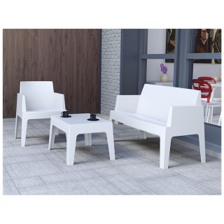 Set Box Blanc ( x2 fauteuils + x1 2 places + x1 table basse)