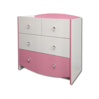Commode Axelle blanc/rose