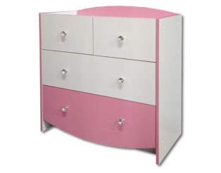 Commode Axelle blanc/rose