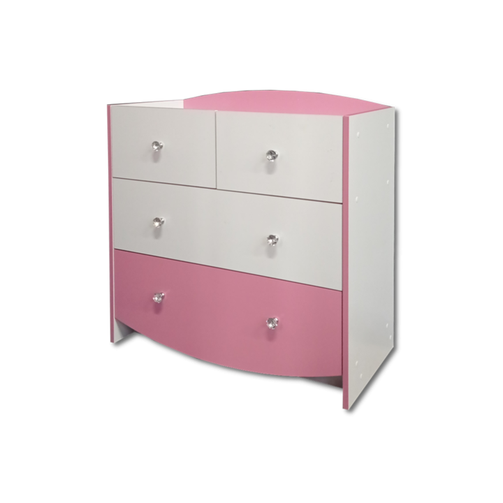 Commode Axelle blanc/rose