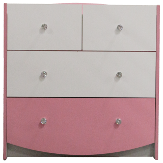 Commode Axelle blanc/rose