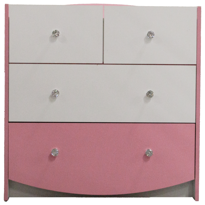 Commode Axelle blanc/rose