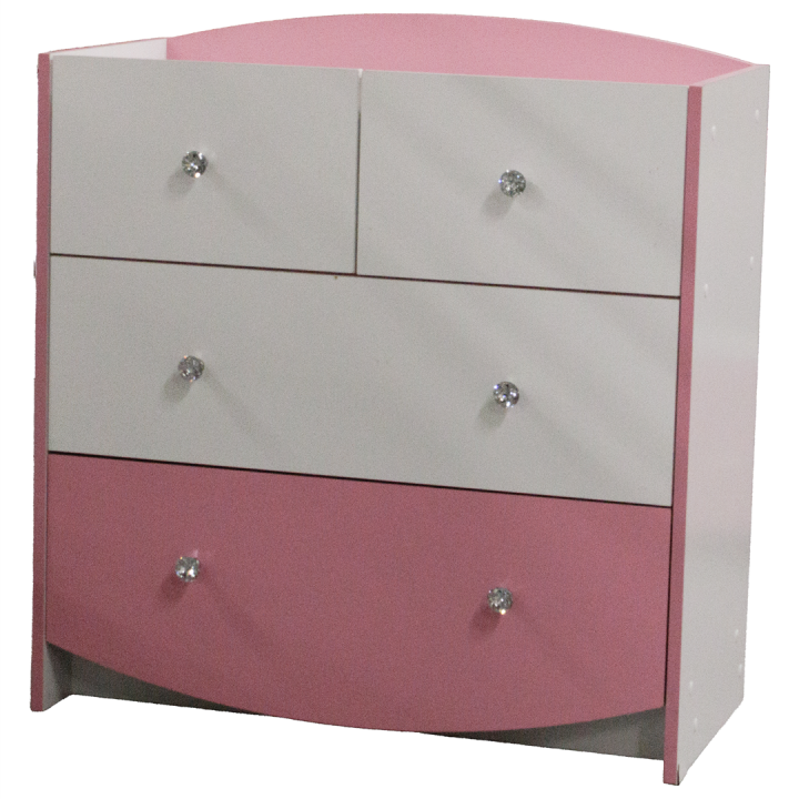 Commode Axelle blanc/rose