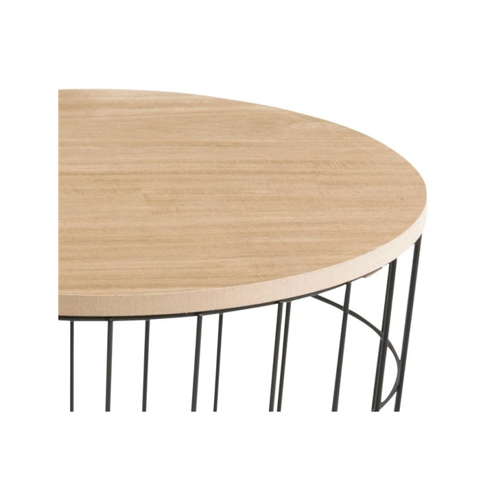 Table de salon Lotus 39cm bois/métal