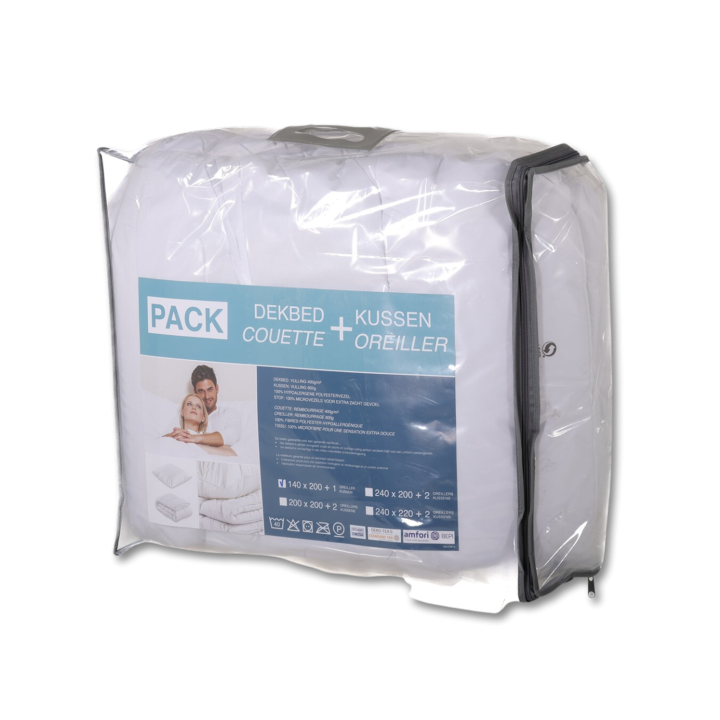 Pack couette 140 x 200 cm + 1 Oreiller polyester