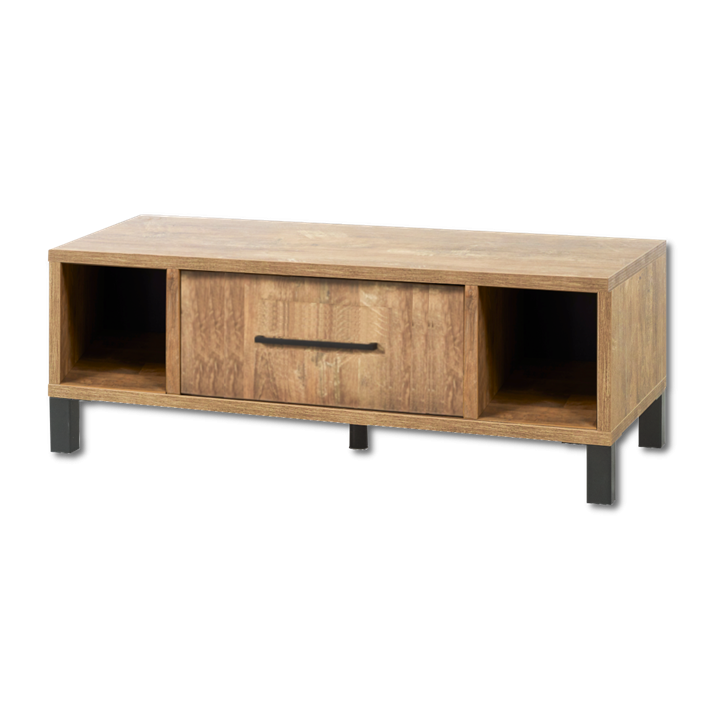 Table de salon Alcatraz bois teck orange/noir mat