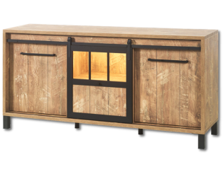 Dressoir Alcatraz 8 bois orange/noir mat