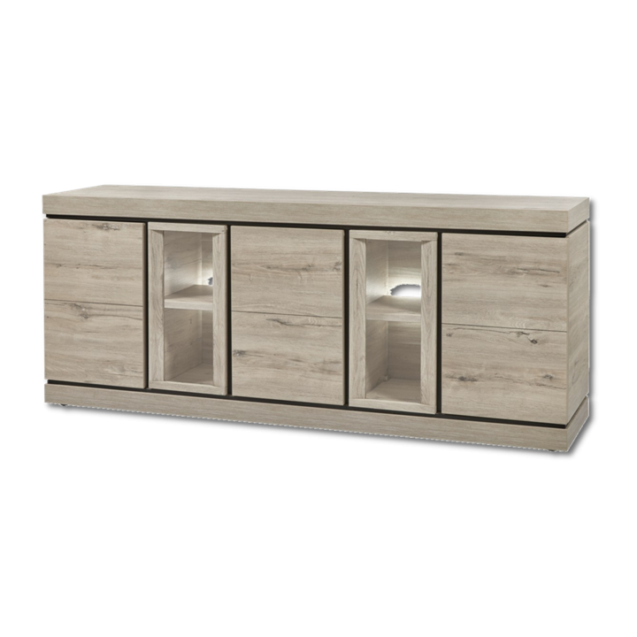Dressoir Belluno 2 chêne millenium gris clair/noir