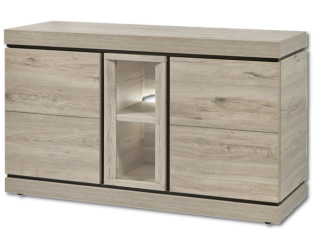 Dressoir Belluno 3 chêne millenium gris clair/noir