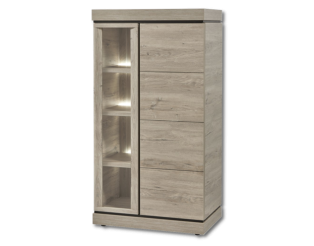 Vitrine Belluno KV1R chêne millenium/gris