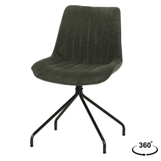 Chaise Cécile - Coloris cotelé vert arme