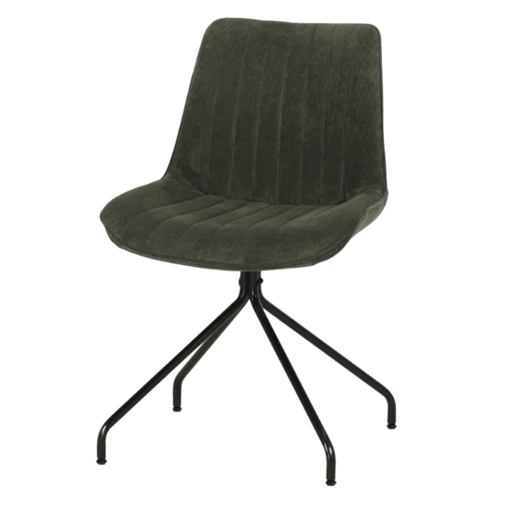 Chaise Cécile - Coloris cotelé vert arme