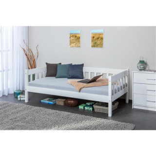 Lit avec sommier 90x200 cm Sintro blanc