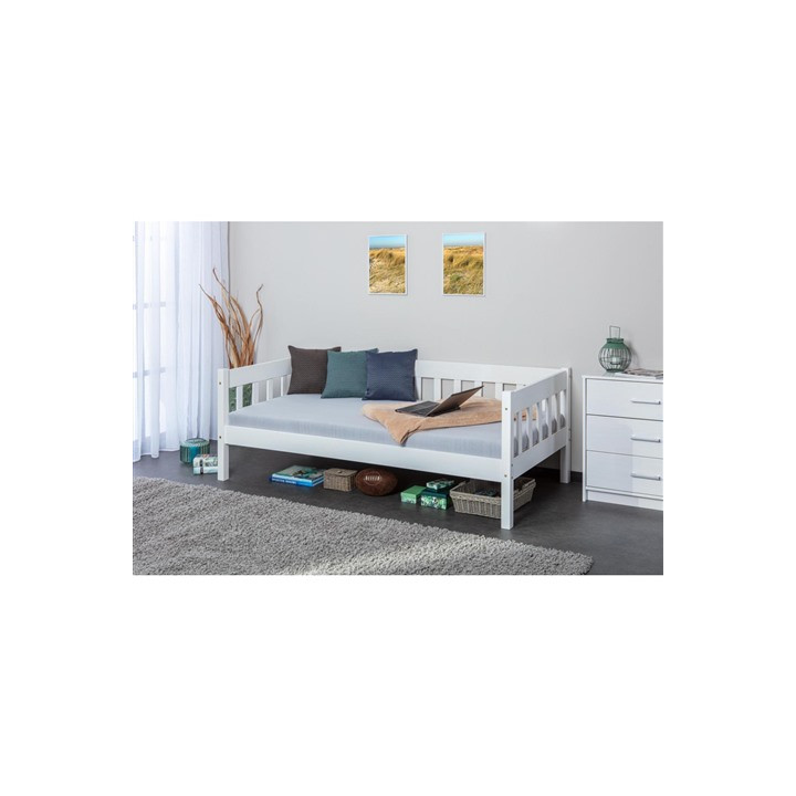 Lit avec sommier 90x200 cm Sintro blanc