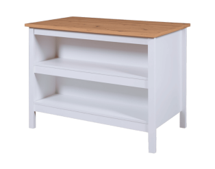 Ilot Julina blanc/chêne artisan
