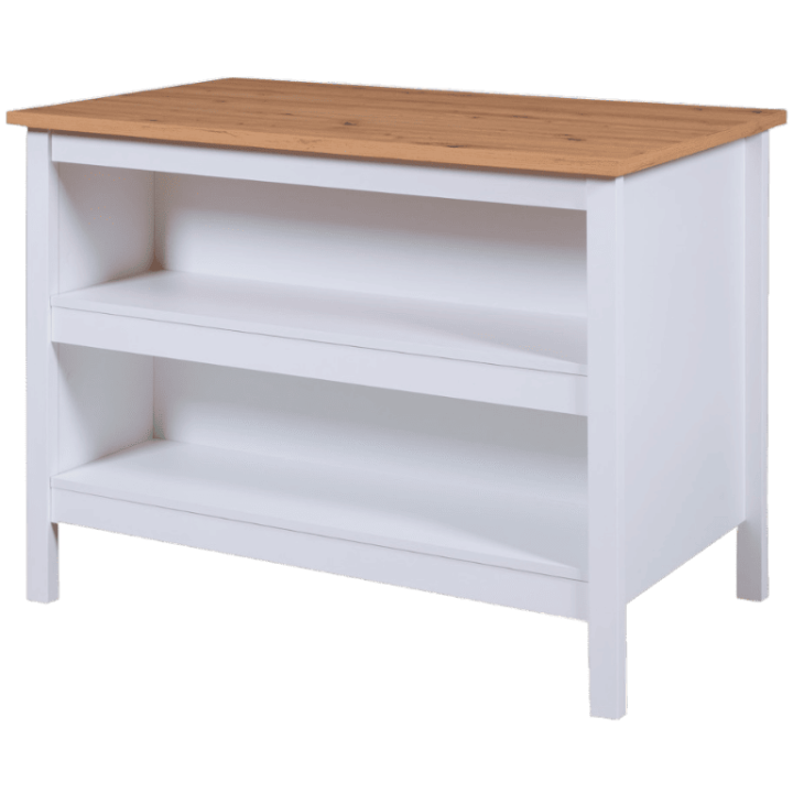Ilot Julina blanc/chêne artisan