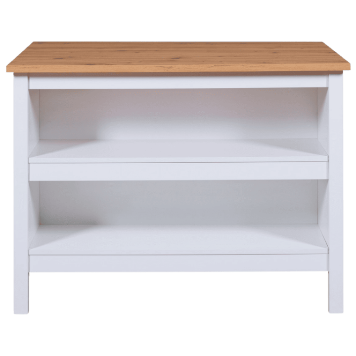 Ilot Julina blanc/chêne artisan