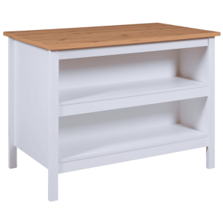Ilot Julina blanc/chêne artisan