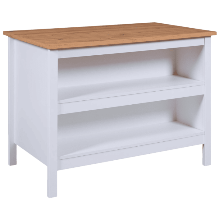 Ilot Julina blanc/chêne artisan